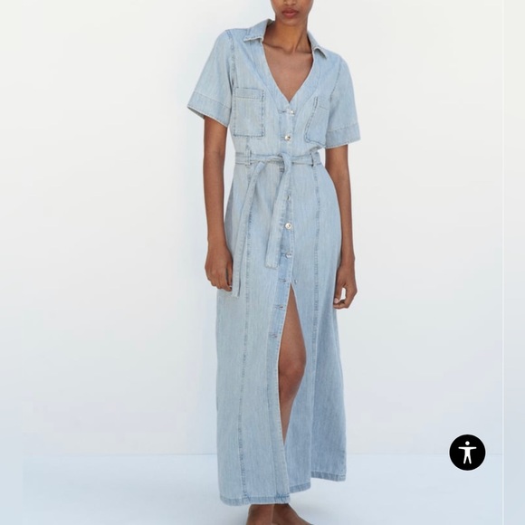 Zara Dresses Zara Denim Maxi Dress Poshmark